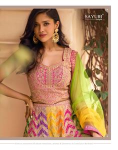 NOIIR PIGEON Conjunto de Lehenga Choli de 3 Piezas de Seda Chinon Premium para Mujer con Bordado y Trabajo de Espejo Zarkan |   Secado Rápido Sin Arrugas - Product Image 4