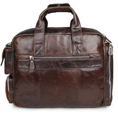 Porte-documents en cuir brun foncé vintage de haute qualité, multi-poches, sac messager pour ordinateur portable, sac à bandoulière avec sangle réglable - Product Image 2