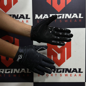 Guantes de fútbol americano personalizados con diamantes de imitación, de tela elástica, color negro, guantes de fútbol americano con diamantes de imitación. - Product Image 4