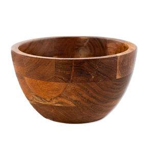 Bol en bois d'acacia massif de la plus haute qualité, naturel, sculpté à la main, rond, pour servir, ustensiles de cuisine écologiques en bois pour salade - Product Image 2
