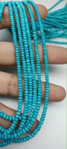 Cuentas redondas lisas de turquesa Sleeping Beauty estabilizada de Arizona, de 2 mm a 4 mm, piedra preciosa azul natural para pulsera y collar - Product Image 2