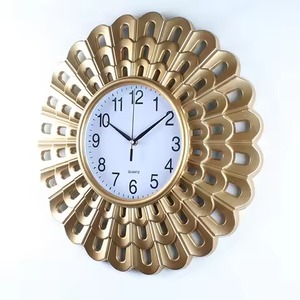 Antique Style Metal Wall <b>Clock</b> Roman Numerals Floral Design Quartz Analog Round Traditional Living Room Decor Wall <b>Clock</b> - Product Image 2