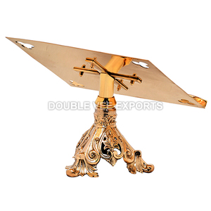 แท่นวางคัมภีร์ทองเหลืองสลักอักษร JHS |   ที่วางหนังสือบนแท่นบูชาในโบสถ์ – DOUBLE VEE EXPORTS - Product Image 2