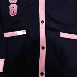 Premium V Neck Custom Sorority Button Front 100% Cotton Breathable <b>Thick</b> <b>Cardigan</b> Loungewear Long Sleeve Simple Embroidery - Product Image 4