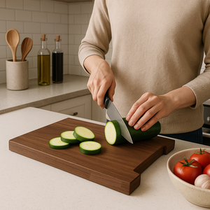 Acacia Wood Cutting Board with Metal Handle Rectangular <b>Kitchen</b> Chopping Board Serving Board - Product Image 5