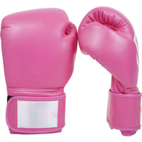 Gants de boxe d'entraînement en similicuir rose, fermeture Velcro sur les doigts, unisexe, pour la pratique de la boxe, sangle Velcro, gants de boxe