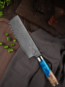 Couteau de cuisine japonais Damas Nakiri 7 pouces en acier VG10, couteau à découper la viande et les légumes, 67 couches - Product Image 5