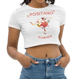 White Color High Quality New Design Comfortable Slim Fit Stylish New Arrival Good Supplier Casual Wear Printed Women Crop Top - Product Image 5