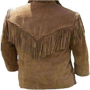 <b>Top</b> Selling Winter Fashion Cowhide Leather Western Jackets With Multi Pockets & Customized Fring - Product Image 4