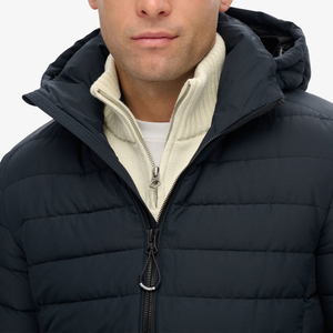 Custom Canvas Puffer Jacket Hooded Windproof Thick Cotton <b>Padded</b> Winter Parka for Men Women - Product Image 4