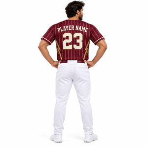 Camiseta de Béisbol Personalizada con Rayas para Hombre y Mujer, Camisa con Botones, Nombre, Número y Logotipo Personalizados, Uniforme de Entrenamiento de Equipo, OEM ODM, Manga Corta - Product Image 4