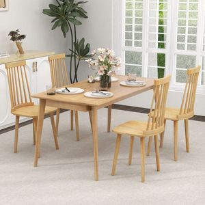 Set di 2 Sedie da Pranzo Windsor con Schienale Alto e Gambe in Legno di Gomma Naturale per Sala da Pranzo e Soggiorno - Product Image 6