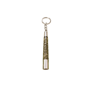 Porte-clés en verre cristal doré en forme de bouteille, breloque, accessoire cadeau du Maharashtra - Product Image 1