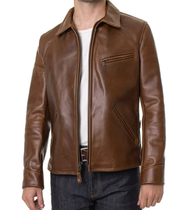 Chaqueta de Cuero Genuino Unisex, Estilo Personalizado, Cuello Camisero, Cierre de Cremallera Frontal, Chaqueta de Cuero Tipo Bomber, Superventas de Invierno - Product Image 4