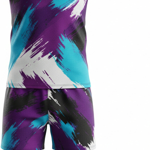 ชุดยูนิฟอร์มรักบี้พิมพ์ลายตามสั่งราคาโรงงาน ชุดเสื้อและกางเกงรักบี้สำหรับมืออาชีพ แห้งเร็ว ป้องกันแบคทีเรีย - Product Image 2