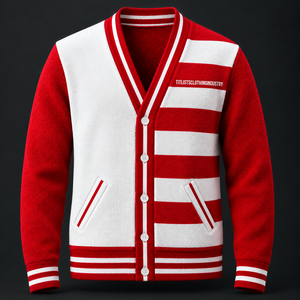   Pulls à col en V personnalisés de haute qualité avec lettres et logos d'universités, cardigans tricotés unisexes - Product Image 2