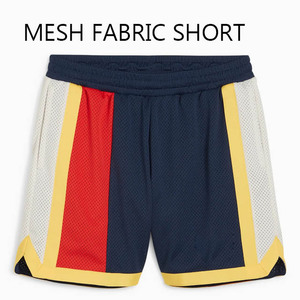 Pantalones Cortos Deportivos Casuales para Hombre, de Malla, con Bloques de Color, Rayas, Cintura Elástica y Transpirables - Product Image 1
