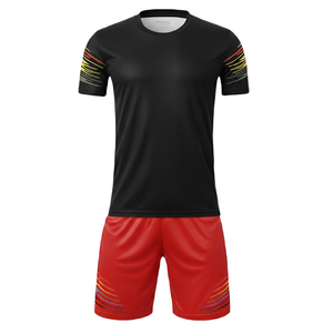Conjunto de Uniforme de Fútbol Atlético con Degradado, 100% Poliéster, Malla de Corte Automatizado, Camiseta de Fútbol con Cuello Redondo y Pantalones Cortos - Product Image 2