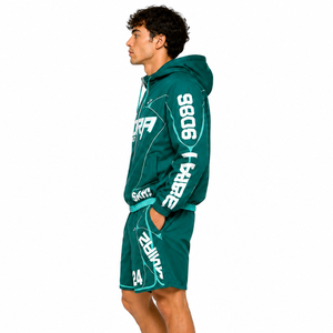 Ensemble coupe-vent personnalisé avec veste et short imprimés, ensemble de shorts de course à séchage rapide, légers, pour l'été, avec capuche, USA - Product Image 3