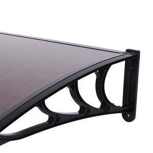 Tettoia Moderna per Porte e Finestre, Copertura Antipioggia per Applicazioni Domestiche - Marrone e Nero, Staffa X 100 - Product Image 6