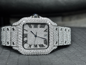 Reloj de Lujo para Hombre, Completamente Cubierto de Diamantes Moissanite, Esfera Cuadrada, Movimiento Automático, Estilo Hip Hop - Product Image 1