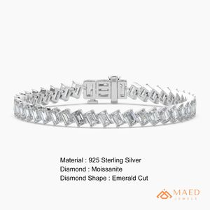 สร้อยข้อมือเทนนิสโมอิสซาไนต์เงินแท้ 925 สร้อยข้อมือแบบโซ่เส้นเล็ก เครื่องประดับแฟชั่นสำหรับผู้หญิง สไตล์หรูหราทันสมัยแบบนิวยอร์กซิตี้ - Product Image 6