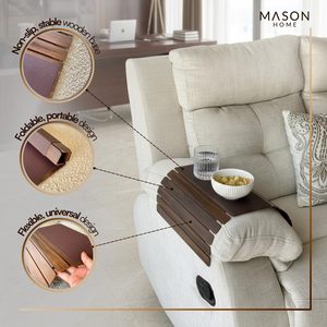 Fabricant et usine de plateaux d'accoudoirs de canapé en bois |   Table d'appoint pour canapé écologique, logo personnalisé, fournisseur OEM en gros - Product Image 5