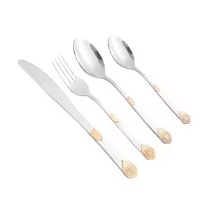 Juego de Cubiertos de Metal de Lujo, Juego de Cubiertos de Acero Inoxidable, Cuchara, Tenedor, Cuchillo, Juego de Cubiertos Elegantes para Uso en la Cocina - Product Image 1