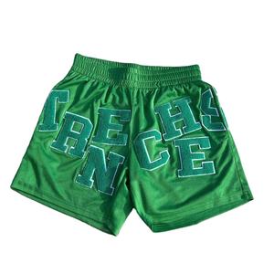 Logo de broderie chenille personnalisé coupe respirante décontracté Streetwear Jogger Mesh Shorts entrejambe Basketball Mesh Shorts pour hommes - Product Image 1