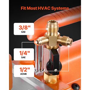 Set di Manometri per Pompa a Vuoto HVAC ad Alte Prestazioni per R134a R22 R410a, Pompa a Palette Rotative a Due Stadi 7 CFM 3/4 HP - Product Image 5