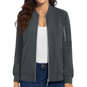 Chaqueta cortavientos para mujer, chaqueta bomber de motociclista con 4 bolsillos, ropa de calle cortavientos, prendas de vestir para mujer, abrigos de trabajo, chaqueta bomber - Product Image 3