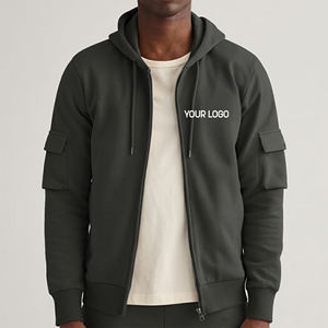 Sweat à capuche zippé surdimensionné pour homme en molleton bouclette 100 % coton épais de haute qualité, broderie logo personnalisé OEM Dot - Product Image 1