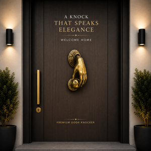 Battant de porte victorien de luxe en laiton antique finition or, décoratif pour entrée principale, élégant accent de style patrimonial pour la maison, décoration de porte - Product Image 3