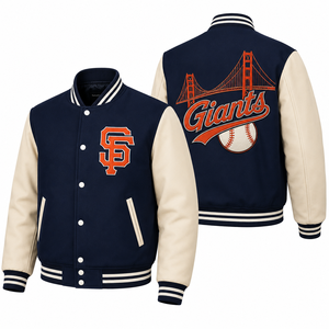 Chaqueta Varsity Personalizada con Logotipo del Equipo Bordado en la Parte Delantera y Trasera, Mangas de Lana y Cuero para Hombre, Venta al Por Mayor, OEM, Moda Urbana Unisex - Product Image 1