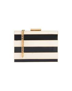 Pochette de soirée artisanale moderne en bois et résine, motif grain de bois blanc et noir, style unique, dernier design, idéale comme cadeau décoratif - Product Image 3