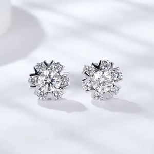 White Gold Look Fine <b>Stud</b> Earrings Round Cut Cluster Ear <b>Studs</b> for Daily Wear and Gift - Product Image 3