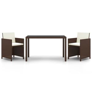 Juego de Comedor para Jardín en Color Marrón y Blanco Crema - Product Image 2