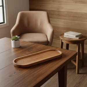 ถาดเสิร์ฟไม้บีชทรงรีสไตล์ญี่ปุ่น สำหรับเสิร์ฟกาแฟ นม ขนม เค้ก ชีส ผลไม้ อาหาร สำหรับเด็ก - Product Image 4