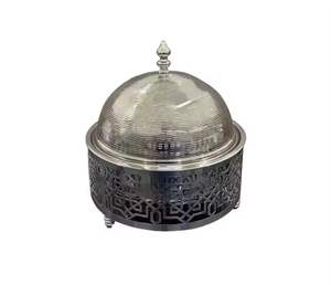 Boîte à fruits secs en acier inoxydable martelé de qualité supérieure avec couvercle, récipient de service décoratif, pot de rangement pour mithai indien, cadeau de mariage - Product Image 3