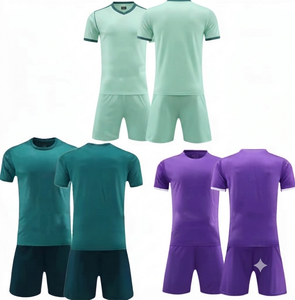 Manufacturer Custom Children's men Soccer Jersey Set 100%Polyester Fabric Quick Dry Digital Print Crew Neck Short Sleeve apparel - Product Image 1