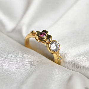 <b>Garnet</b> Luxury <b>Ring</b> 925 Sterling <b>Silver</b> Yellow Gold Plated Handmade Gemstone Engagement Wedding Anniversary Gift Women - Product Image 3