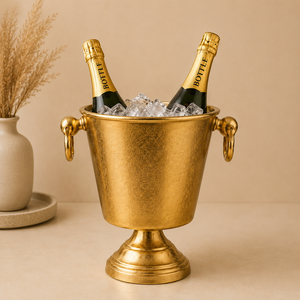 Seau à champagne sur pied en laiton Regent, refroidisseur à glace, avec doubles poignées, refroidisseur à vin artisanal pour un service de bar élégant - Product Image 1