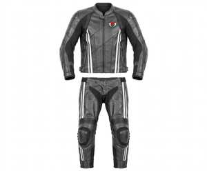 Traje de Motociclismo de Cuero Negro y Amarillo Personalizable con Estampado para Hombre, Chaqueta y Pantalones, Conjunto de Equipo de Protección para Conducir - Product Image 2