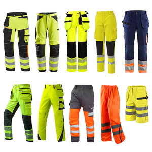 Pantalones de Trabajo de Seguridad para Mecánicos, 80% Poliéster, 20% Algodón, Tela Twill, Alta Visibilidad, Múltiples Bolsillos, para Taller y Construcción - Product Image 4