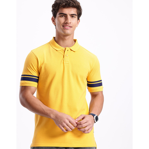 เสื้อโปโลสไตล์สตรีทแบบคัลเลอร์บล็อกสั่งทำขายส่ง เสื้อโปโลวินเทจสำหรับผู้ชาย เสื้อยืดลำลองแขนสั้นทรงหลวมทันสมัยสำหรับเล่นกอล์ฟ - Product Image 4