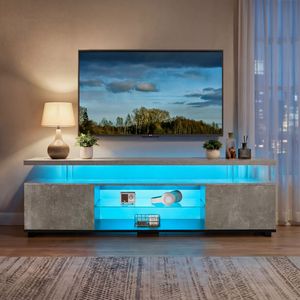 Mobile TV Grande con Armadietto Laterale per TV LED da 55 Pollici, Centro Intrattenimento Gaming, Consolle Portaoggetti Multimediale per Soggiorno - Product Image 6