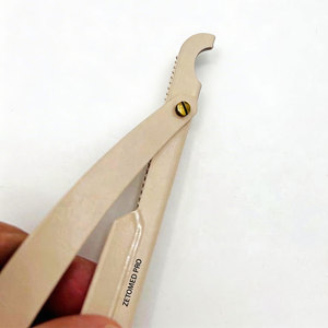 Professional Baber Shaving Razor Custom Logo Replaceable Blade with Packaging Beige Powder Coated Stainless Steel - Product Image 6