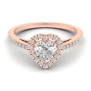 Bagues de fiançailles REYES en argent sterling 925 en forme de cœur avec moissanite 1 carat, faites à la main, cadeau d'anniversaire, bijoux fins - Product Image 5