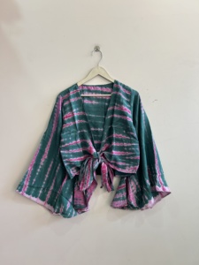 Top corto estilo hippie vintage de seda colorida surtida, estilo Banjara, para mujer, bohemio, con efecto tie-dye. - Product Image 3