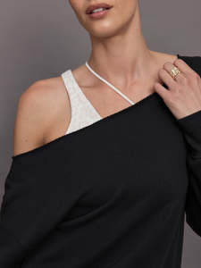 Sweat-shirt femme grande taille à épaules dénudées brodé, respirant, ample, manches longues, en tissu éponge, automne-hiver, effet délavé - Product Image 4